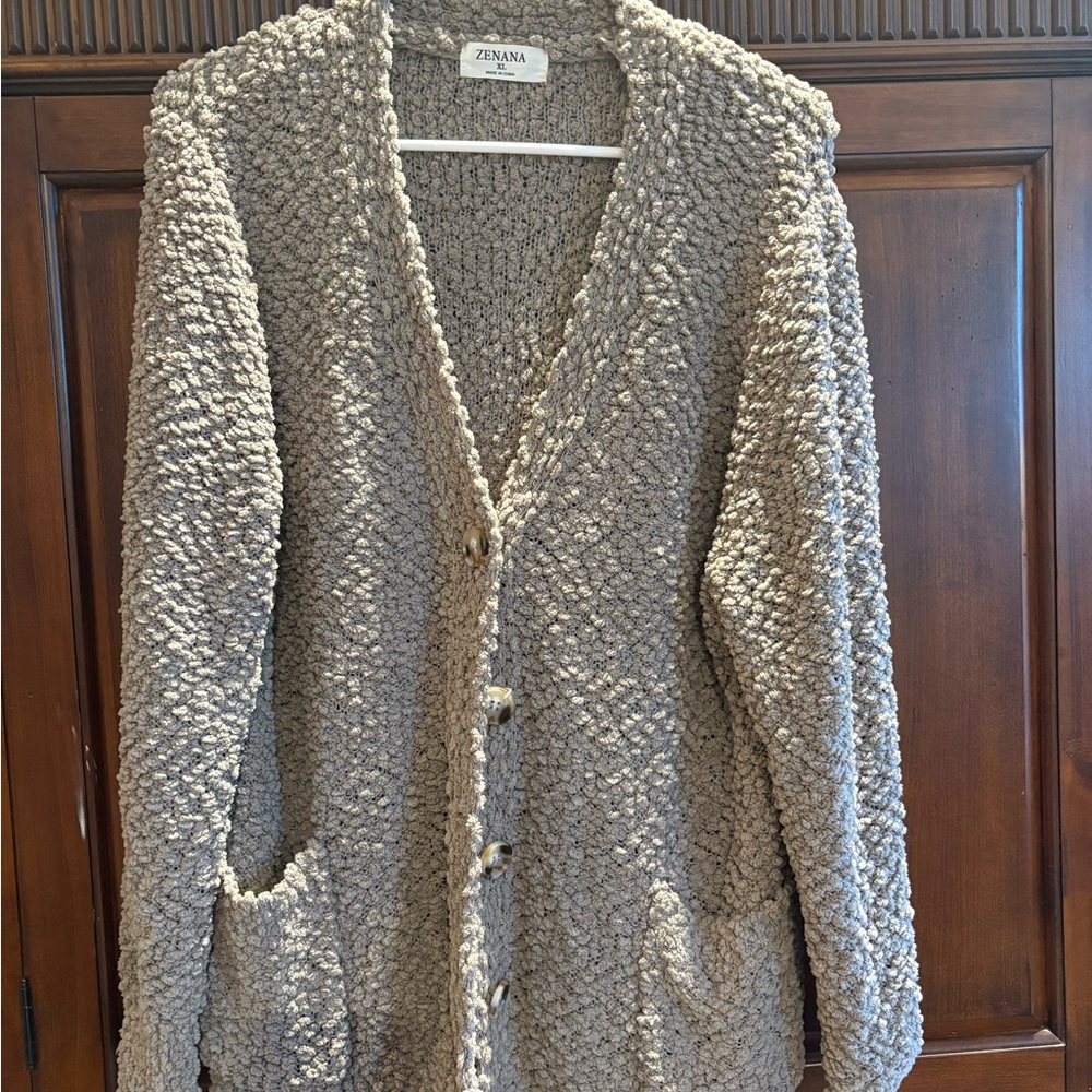 Zenana Women's Cream Cardigan Sweater